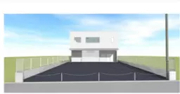 【FH0929】新都市交通加茂宮駅10分 新築2階建て 100坪×2 敷地内駐車場約9台分あり 1棟貸し事務所外観