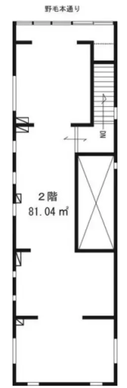 【UY1102】桜木町駅から徒歩5分・飲食相談可能・サービス店舗向け？。野⽑本通り沿いの２階店舗。賃料44万