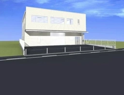 敷地内に駐車スペース6台あり｜2階建てマルチoffice・倉庫外観