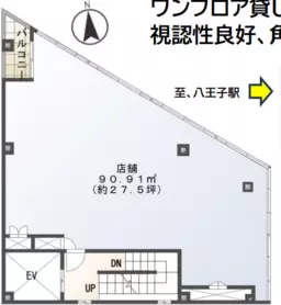 八王子駅 徒歩6分 スケルトン物件 【業種相談】外観