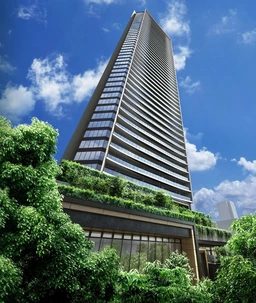 勝どき駅 徒歩4分◆セントラルガーデン月島 ザ タワー◆飲食店相談可◆『清澄通り』側の1階店舗◆テナント区画の一角◆外観