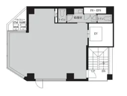 ■内幸町駅 徒歩2分 現況:事務所仕様【サービス店舗相談可(ガスなし) 、エントランス全日7時～21時開放】外観