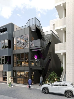 南浦和、塾銀座の夜を彩る。視認性抜群のガラス張りテラスビル、残り1区画。外観