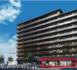 新築マンション1階（前面敷地に駐車場あり）/想定業種メールにてご連絡ください。概要書送付いたします。外観