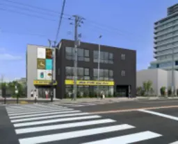 新築旭化成HEBELBUILDS3階建テナントビル外観