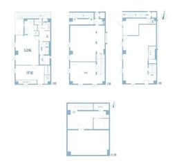 ■六本木駅 徒歩13分 引渡状態:B1F倉庫・1-2F事務所仕様・3F住居仕様 【業種相談】