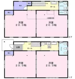 ■長津田駅 徒歩16分 1F〜2F 前テナント：保育施設 【飲食不可】※借地契約：2053年5月まで(以降契約延長不可)外観