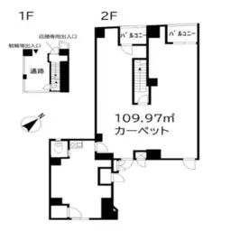 ■馬喰横山駅 徒歩2分 2F 現況:その他【飲⾷店・ペットショップ・遊技場・保育・学習塾不可、営業時間9-19時】