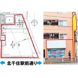 北千住駅 徒歩7分 1F スケルトン物件 【飲食可】外観