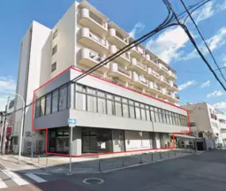 新加美駅 徒歩4分 駐車場付き 1F〜2F一括貸し（分割相談可）スケルトン物件【飲食不可】外観