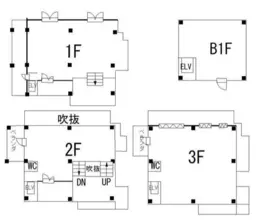 ■我孫子駅 徒歩17分、バス 5分 B1F〜3F  現況:フラワーショップ営業中（居抜きorスケルトン） 【軽飲食可】外観