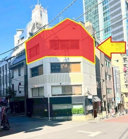 渋谷駅 徒歩4分 3F〜4F 一括貸　角地の視認性良い立地です　専用テラスあり外観