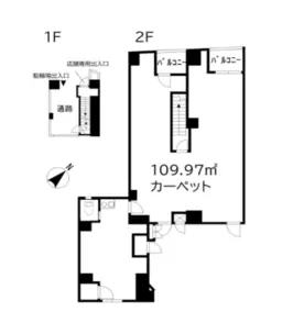 ■馬喰横山駅 徒歩2分 2F 現況:事務所仕様物件 【飲食不可】