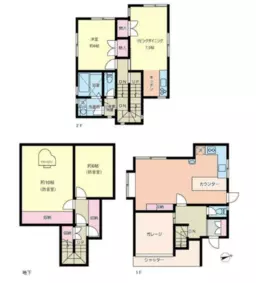 ■東松原駅 徒歩3分 B1F〜2F 貸住付店舗物件 【軽飲食可、音楽教室等最適】