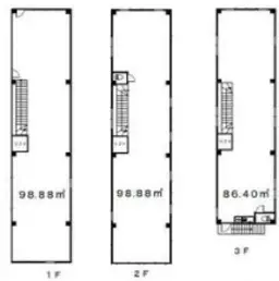■大山駅 徒歩4分 1F〜3F 前テナント：クリーニング店 【飲食可】