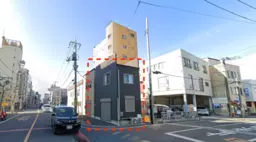 【蕨駅東口５分】１〜２階１棟テナント。道路面角地、事務所美内装居抜き。何業も相談可能です。