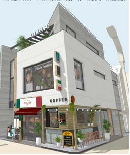 江古田駅北口徒歩1分！日大通り沿い2027年6月新築ビル。飲食可・全3区画募集。外観