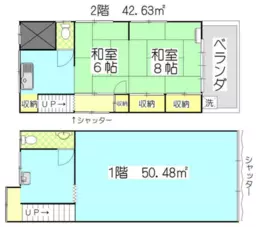 ■四ツ木駅 徒歩5分 1F〜2F 前テナント:事務所・倉庫 【飲食店・トランクルーム不可、物販店におすすめ】外観