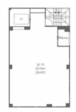 ■月島駅 徒歩1分 6F スケルトン物件 【飲食不可】